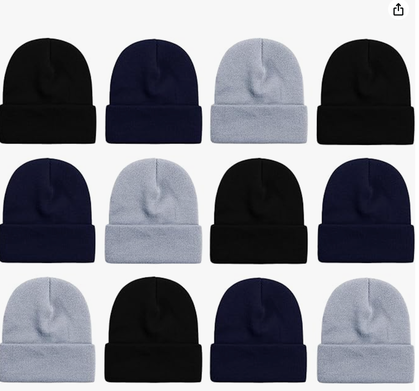 adult knit beanies in gray and black.