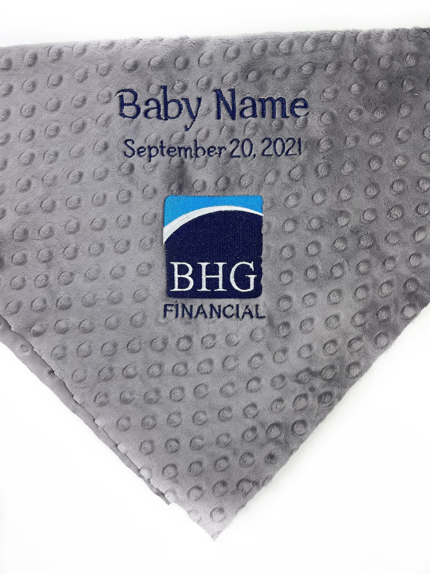 Minky Baby Blanket, Personalized Corporate Gift - Logo, Custom Baby Blanket