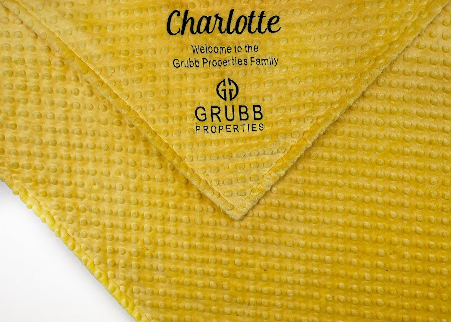 Minky Logo Blanket, Personalized Corporate Baby Gift - GRUBB Logo