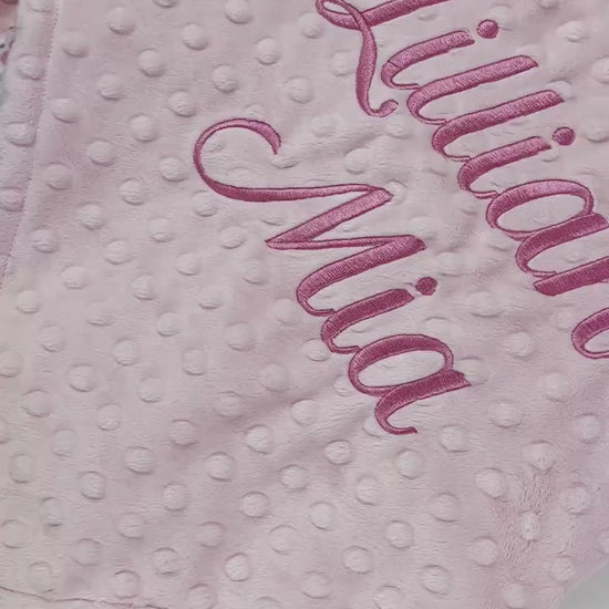 Personalized Baby Blanket, Pink Flower Minky, Plush Newborn Girl Blanket,  Floral Keepsake Gift, Custom Baby Blanket, Baby Shower Gift