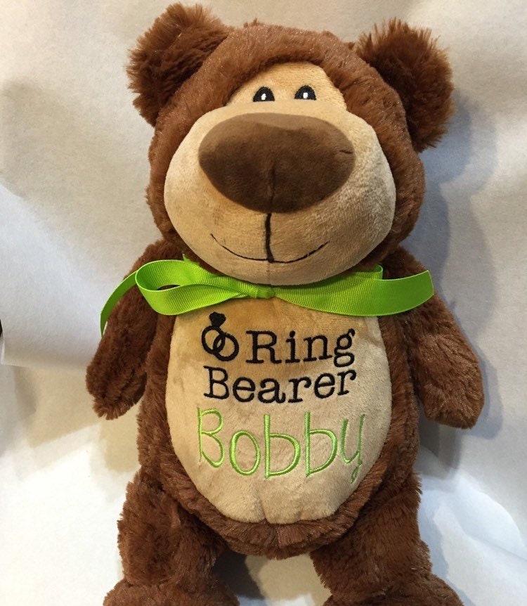 Ring Bearer Teddy Bear for Personalized Gift for Wedding Planner a Stuffed Animal Toy with Name