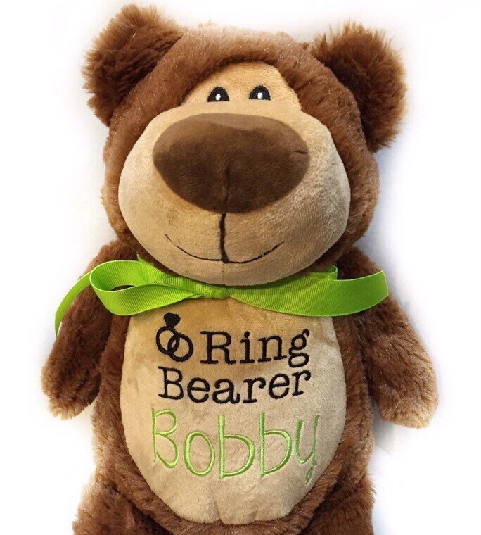 Ring Bearer Teddy Bear for Personalized Gift for Wedding Planner a Stuffed Animal Toy with Name